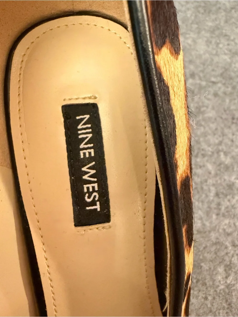 Nine West Leopard-Print Block Heel Pumps in Brown and Black